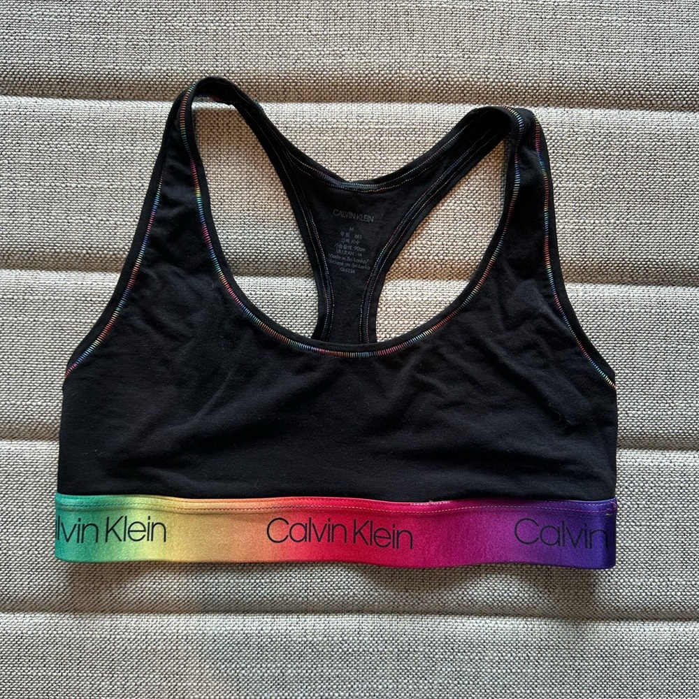 Rainbow Calvin Klein sports bra